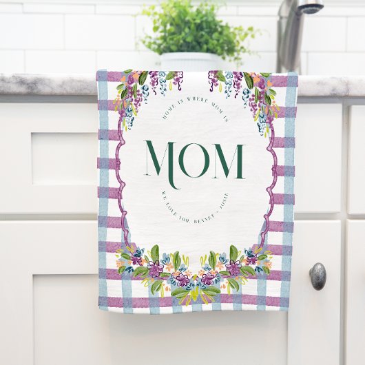 Watercolor Floral Mom Personalized Geschirrtuch