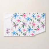 Watercolor Floral Monogram Badhandtuch Set (Handtuch)