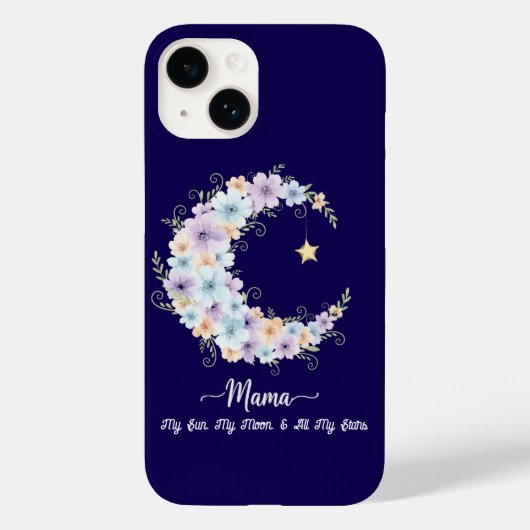 Watercolor Floral Moon Mama Case-Mate iPhone Hülle (Rückseite)