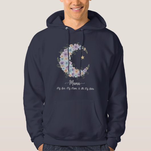 Watercolor Floral Moon Mama Hoodie (Vorderseite)