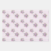 Watercolor Floral Muster Umhüllungspapierblätter Geschenkpapier Set (Vorderseite 3)