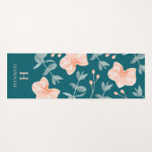 Watercolor Floral Name and Monogram Yogamatte (Vorderseite (Horizontal))