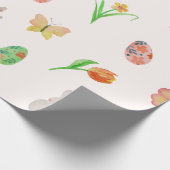 Watercolor Floral Oaster Wrapping Paper Geschenkpapier (Ecke)