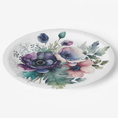 Watercolor floral  pappteller (Schrägansicht)