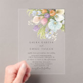 Watercolor Floral Pastel Wedding Acryleinladungen (Insitu (Handheld))