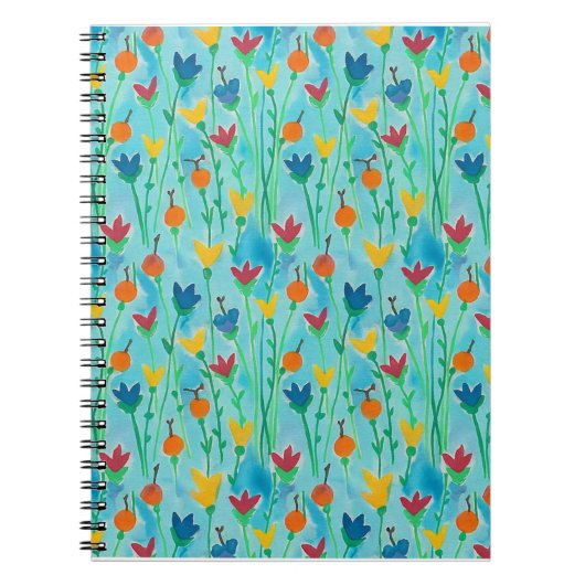 Watercolor Floral Pattern Journal Notizblock (Vorderseite)