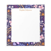 Watercolor Floral Pattern Pretty Personalized Notizblock (Vorderseite)