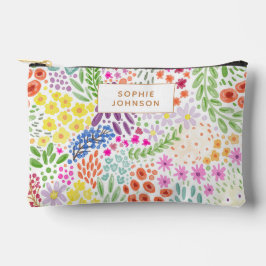 Watercolor Floral Pattern Pretty Personalized Zubehörtasche