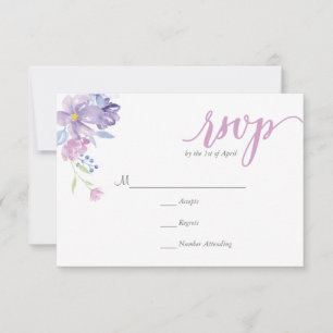 Watercolor Floral Peony Wreath   RSVP-Hochzeitkart RSVP Karte