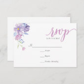 Watercolor Floral Peony Wreath | RSVP-Hochzeitkart RSVP Karte (Vorne/Hinten)