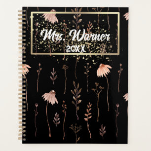 Watercolor Floral Personalisiert Teacher Gift Boho Planer