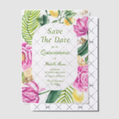 Watercolor Floral Pink Peonies Tulips Quinceañera Pergament Einladungen (Versetzt (Einladung))