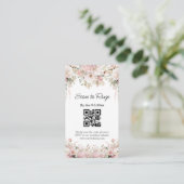 watercolor floral pink qr code rsvp wedding begleitkarte (Stehend Vorderseite)