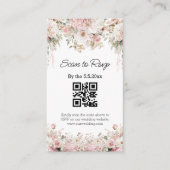 watercolor floral pink qr code rsvp wedding begleitkarte (Vorderseite)