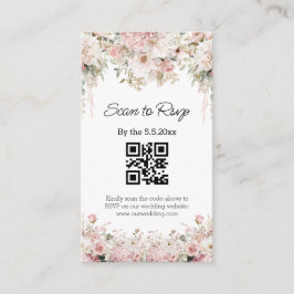 watercolor floral pink qr code rsvp wedding begleitkarte