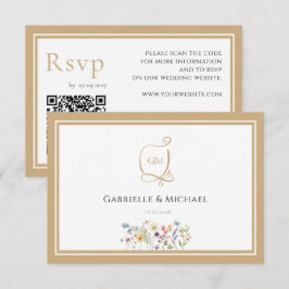 Watercolor Floral RSVP Wedding Enclosure Cards Karte