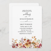 watercolor floral rustic wedding einladung (Vorne/Hinten)