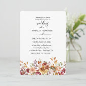 watercolor floral rustic wedding einladung (Stehend Vorderseite)