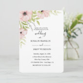 watercolor floral rustic wedding einladung (Stehend Vorderseite)