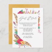 Watercolor Floral Safari Hochzeitshilfsdetails Begleitkarte (Vorne/Hinten)