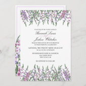 Watercolor Floral Scottish Heather Wedding Einladung (Vorne/Hinten)