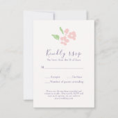 Watercolor Floral Script Wedding RSVP Card Karte (Vorderseite)