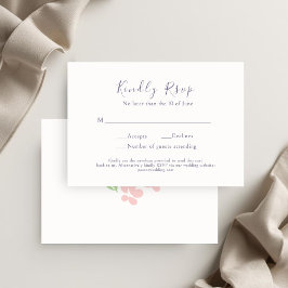 Watercolor Floral Script Wedding RSVP Card Karte