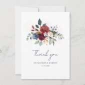 Watercolor Floral Script Wedding Vielen Dank (Vorderseite)