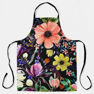 Watercolor floral seamless pattern. Different buds Schürze