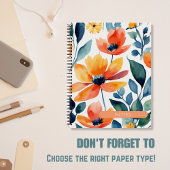 Watercolor Floral Spiral Bound Notebook Notizblock