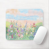 Watercolor floral Spring Ladybug Mousepad (Mit Mouse)