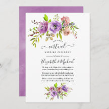 Watercolor Floral Spring Online Virtual Wedding