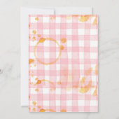 watercolor floral strawberry baby is brewing apple einladung (Rückseite)