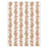 Watercolor Floral Stripe Pattern in Pink & Green Tischdecke (Vorderseite)