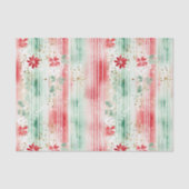 Watercolor Floral Striped Holiday Seidenpapier (Vorderseite)