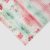 Watercolor Floral Striped Holiday Seidenpapier (Ausschnitt)