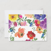 Watercolor Floral Summer Wedding RSVP Card (Rückseite)