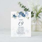 Watercolor Floral Table Number 19 Seating Chart (Stehend Vorderseite)