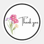 Watercolor Floral “Thank You” Sticker (Vorderseite)