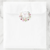 Watercolor Floral Thank You Wedding Favor Sticker (Tasche)