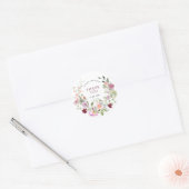 Watercolor Floral Thank You Wedding Favor Sticker (Umschlag)