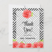 Watercolor Floral Vielen Dank Dankeskarte (Vorderseite)