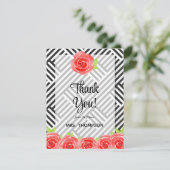 Watercolor Floral Vielen Dank Dankeskarte (Stehend Vorderseite)