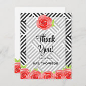 Watercolor Floral Vielen Dank Dankeskarte (Vorne/Hinten)