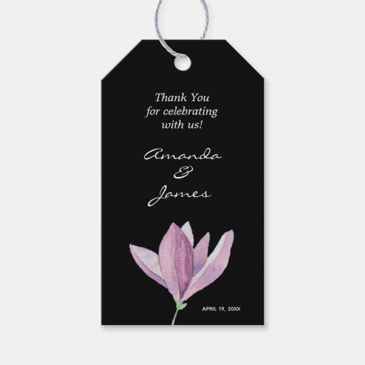 Watercolor Floral Vielen Dank Geschenkanhänger (Vorderseite)