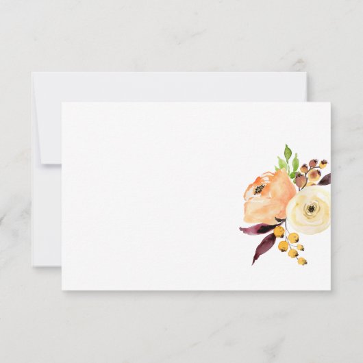 Watercolor Floral Vielen Dank Mitteilungskarte (Rückseite)