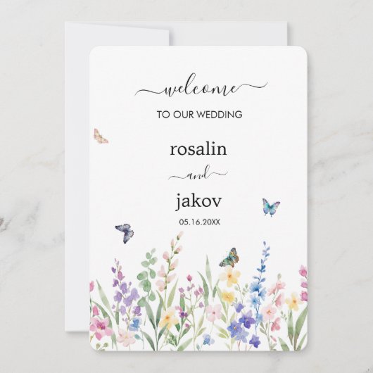 watercolor floral wedding einladung (Vorderseite)