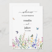 watercolor floral wedding  einladung (Vorne/Hinten)