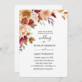 watercolor floral wedding  einladung (Vorne/Hinten)