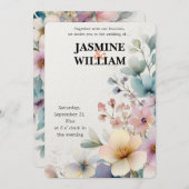 🎨 Watercolor Floral Wedding 💐 Einladung 💍 (Vorne/Hinten)